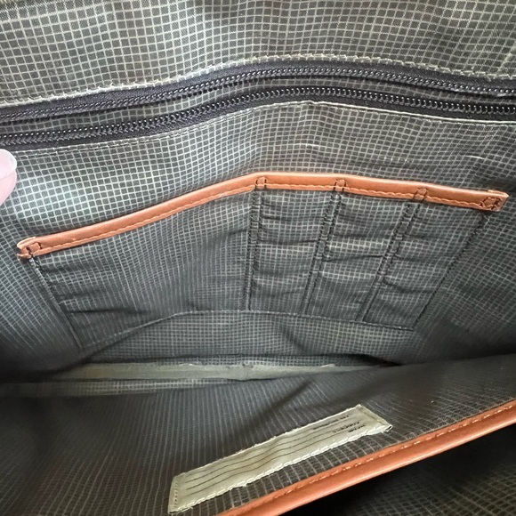 JACK SPADE Tan Solid Leather Briefcase Bag - Picture 6 of 9